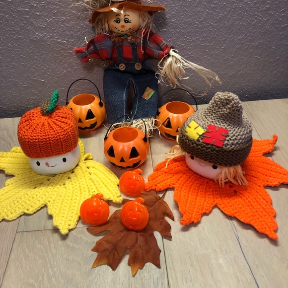 Vintage Halloween /Thanksgiving Scarecrow Set.   AVAFORT Marshmallow Mini Mugs - Picture 4 of 5